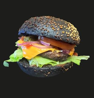 Melnais brieža gaļas burgers