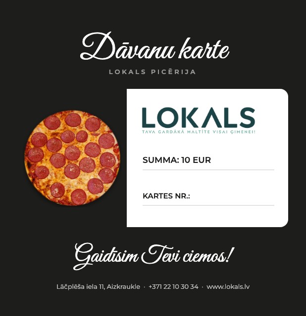 Dāvanu karte 10,00 € vērtībā
